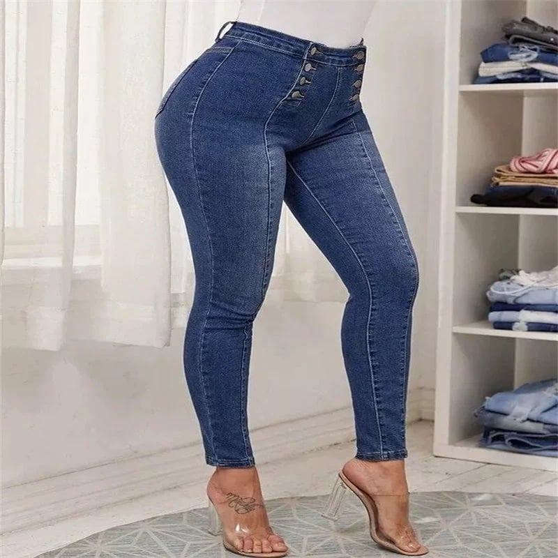 đź’ĄDouble Breasted High Waist Skinny Jeans