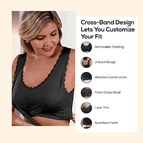 ๐Buy 1 Get 2 FREE๐ - Comfy Corset Bra Front Cross Side Buckle Lace Bras