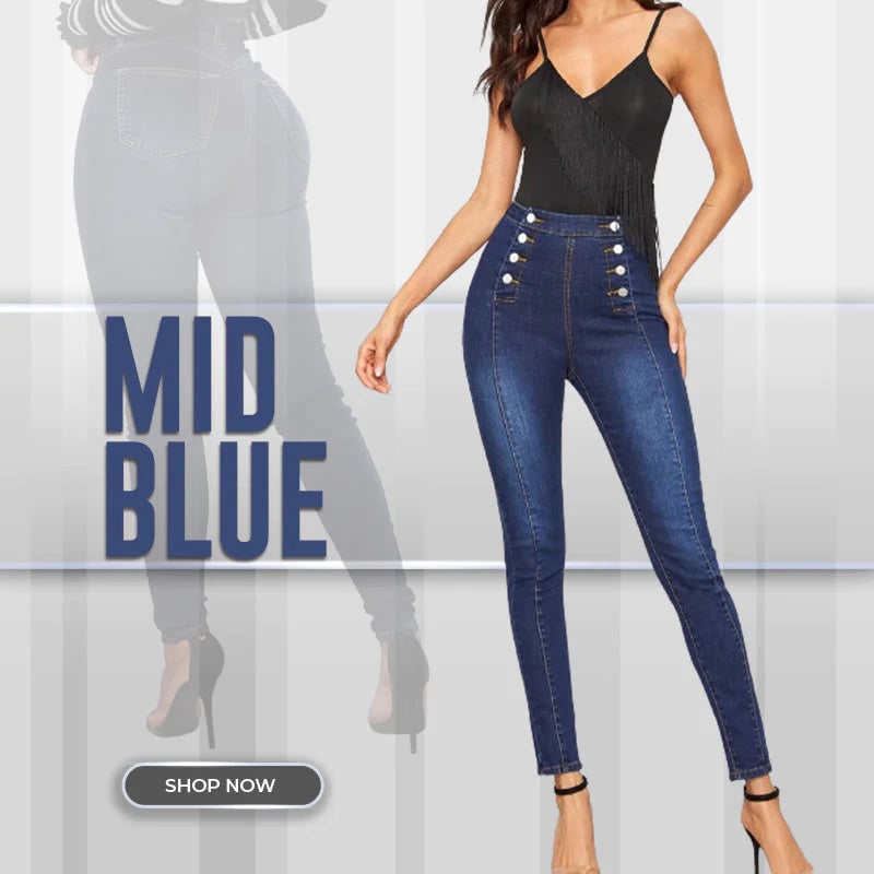đź’ĄDouble Breasted High Waist Skinny Jeans