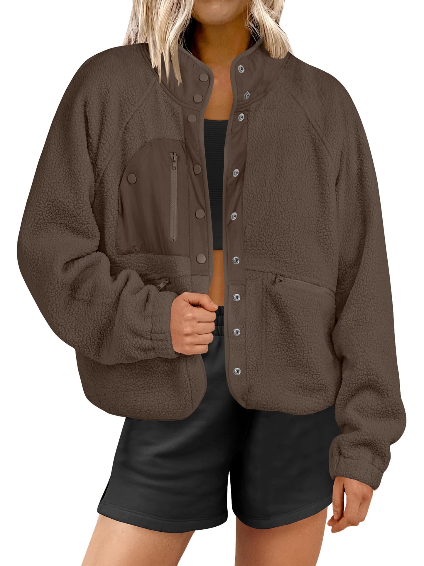 Women's Button Down Fuzzy Fleece Jacket (Buy 2 Free Shipping)