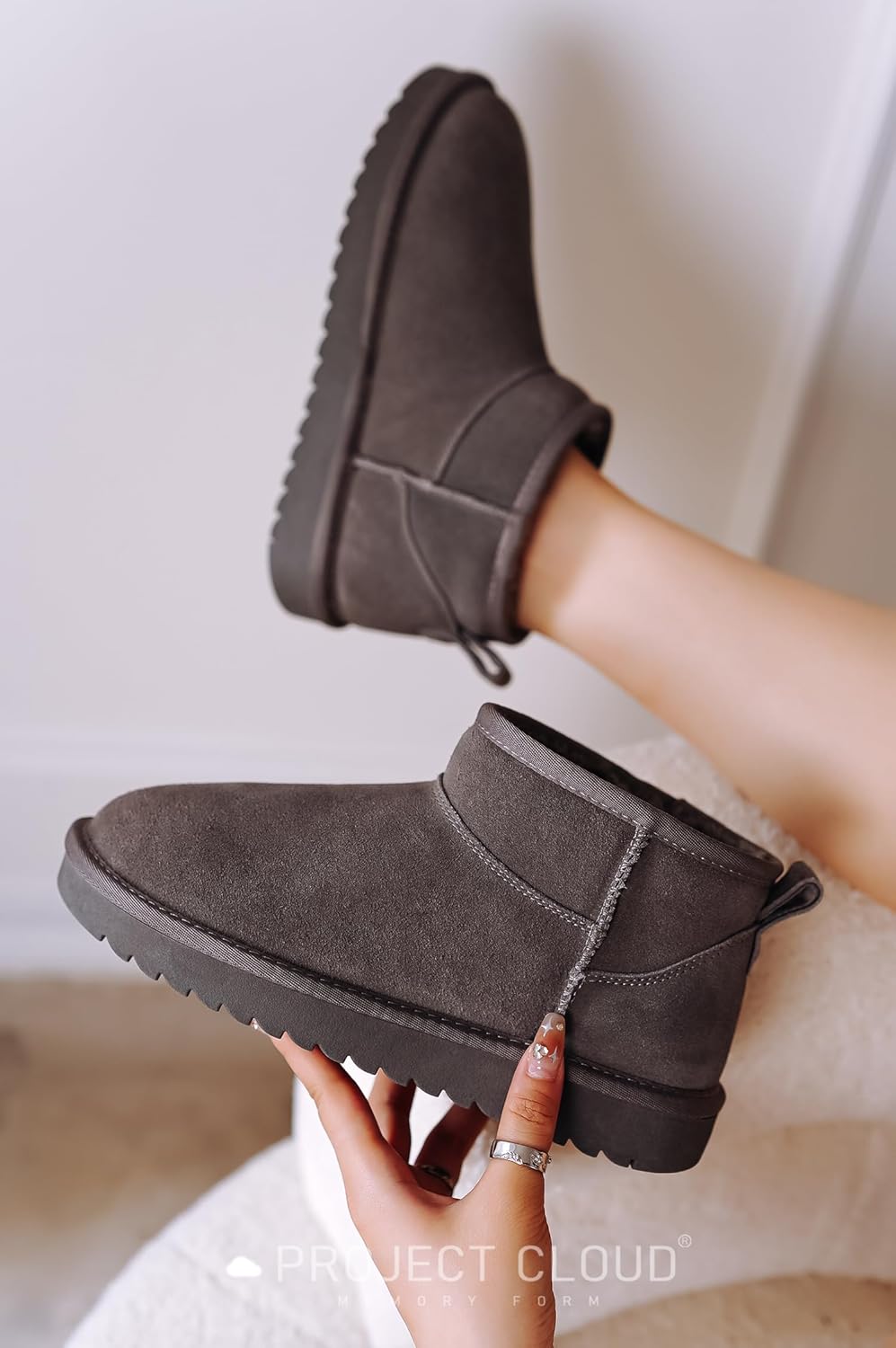 Genuine Suede Ankle Boots for Women - Water Resistant Winter Boots for Women - Memory Foam Insole Trending Shoes for Women - Comfortable Women's Ankle Boots (Hippy)