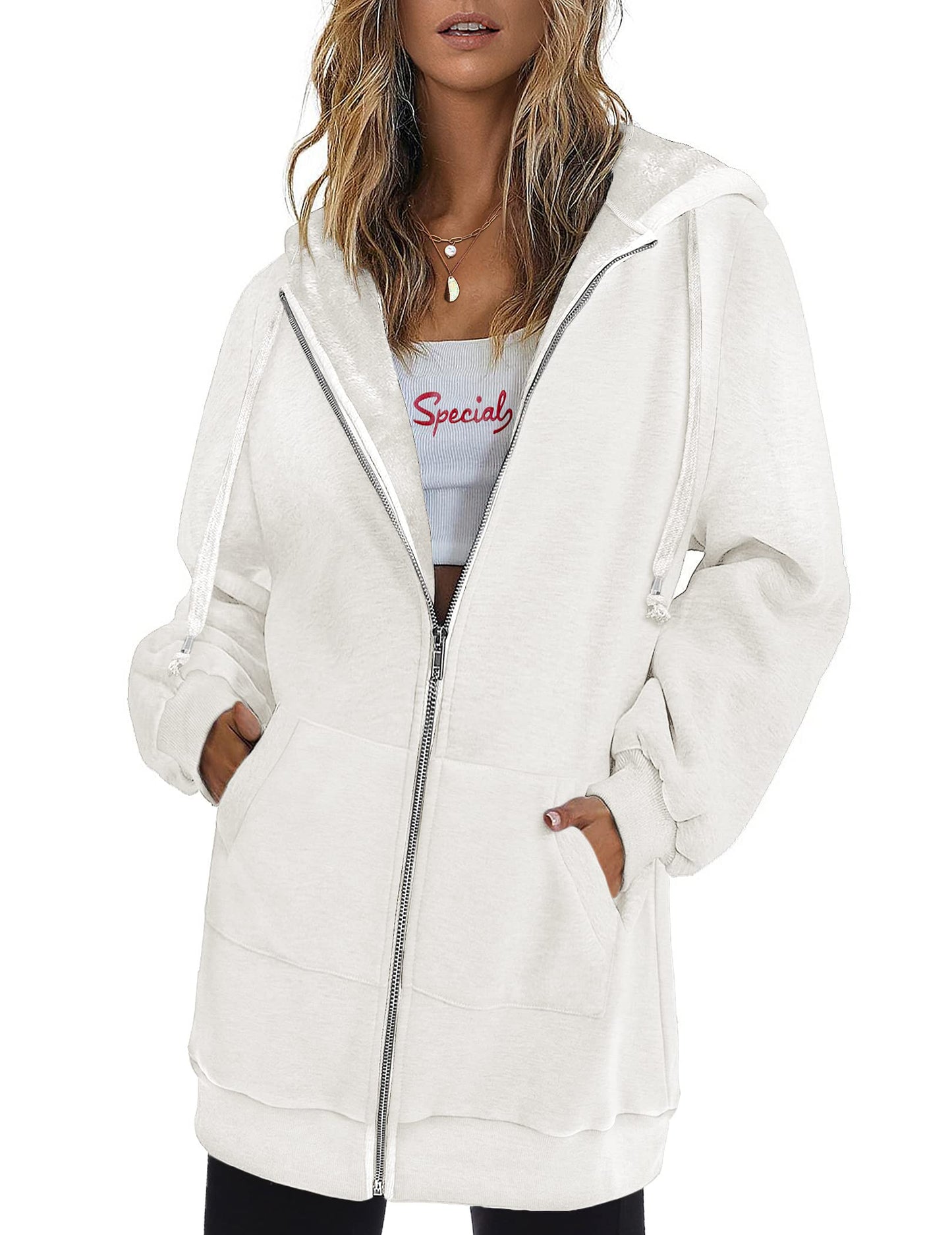 Women's Oversized Hooded Zip Up Fleece Jackets (Buy 2 Free Shipping)