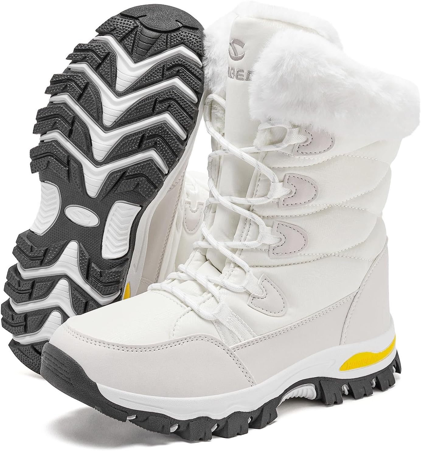 HOBIBEAR Women's Waterproof Winter Snow Boots Lightweight Warm Faux Fur Lined Mid-Calf Booties