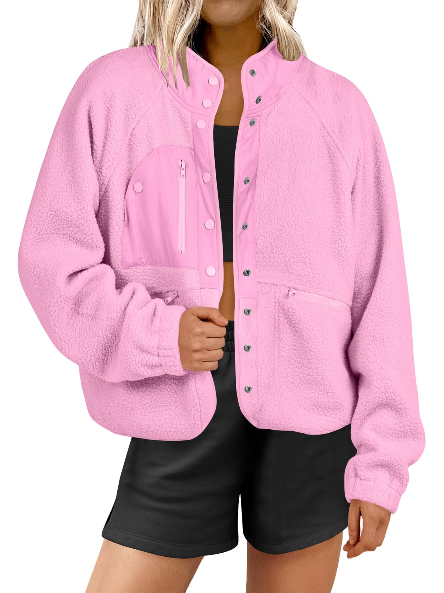 Women's Button Down Fuzzy Fleece Jacket (Buy 2 Free Shipping)