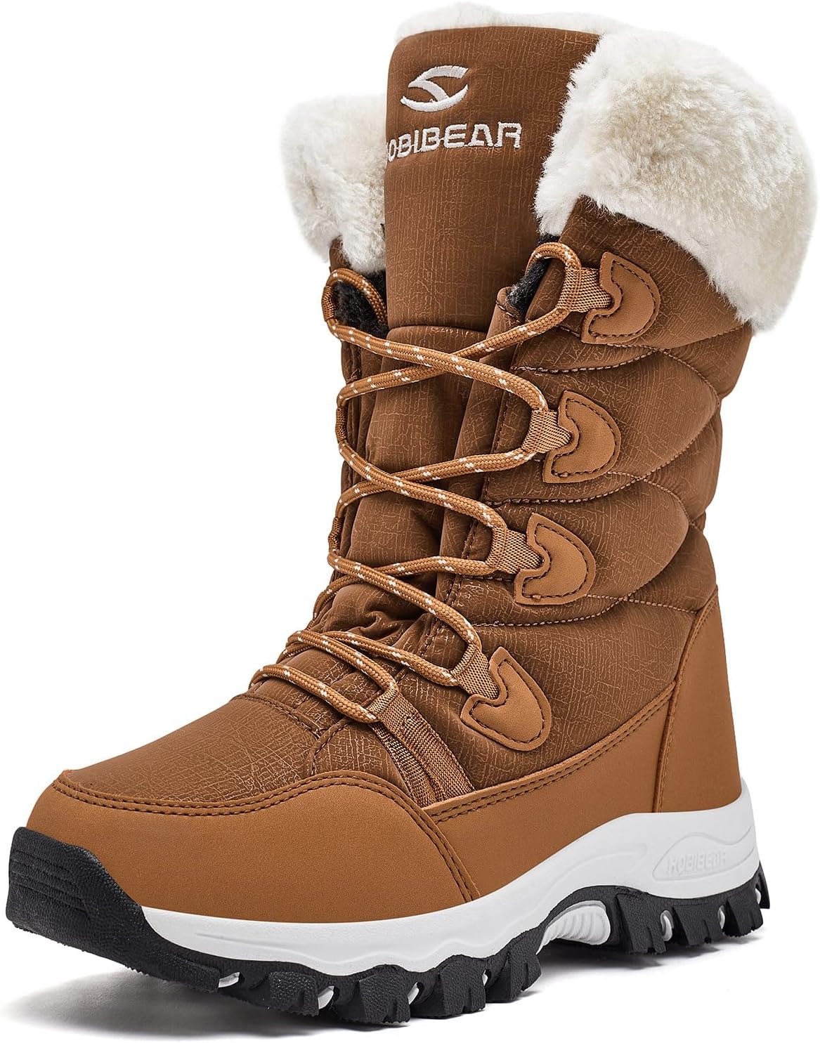 HOBIBEAR Women's Waterproof Winter Snow Boots Lightweight Warm Faux Fur Lined Mid-Calf Booties