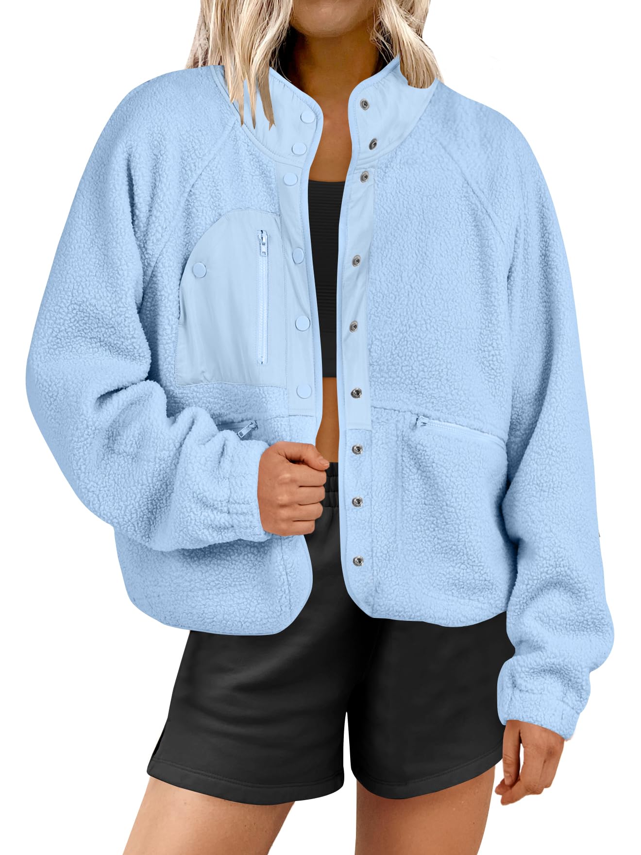 Women's Button Down Fuzzy Fleece Jacket (Buy 2 Free Shipping)