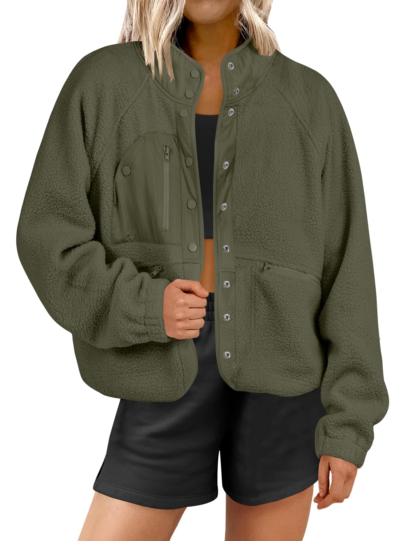 Women's Button Down Fuzzy Fleece Jacket (Buy 2 Free Shipping)