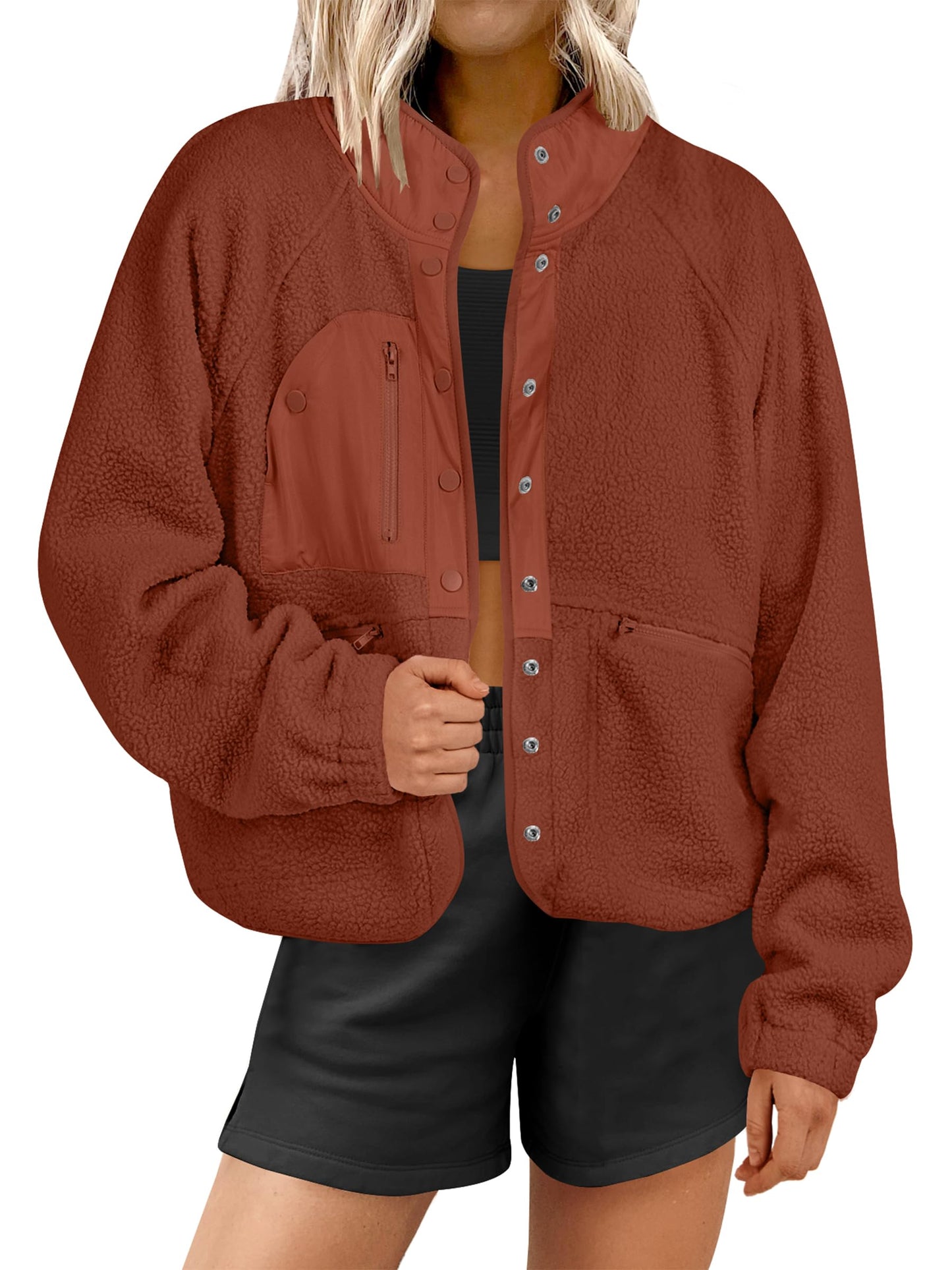 Women's Button Down Fuzzy Fleece Jacket (Buy 2 Free Shipping)
