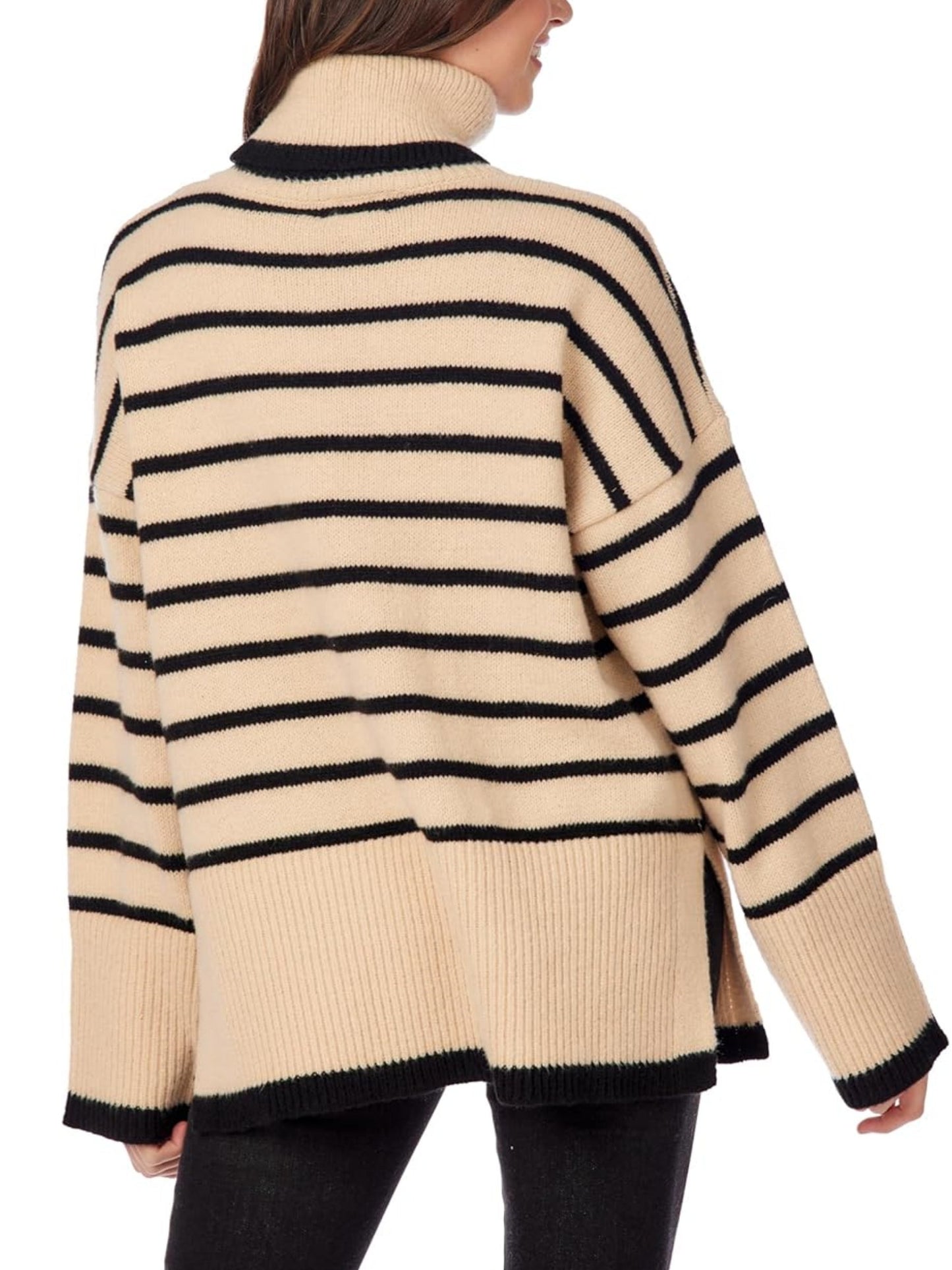 Women's Striped Turtleneck Oversized Sweater (Buy 2 Free Shipping)