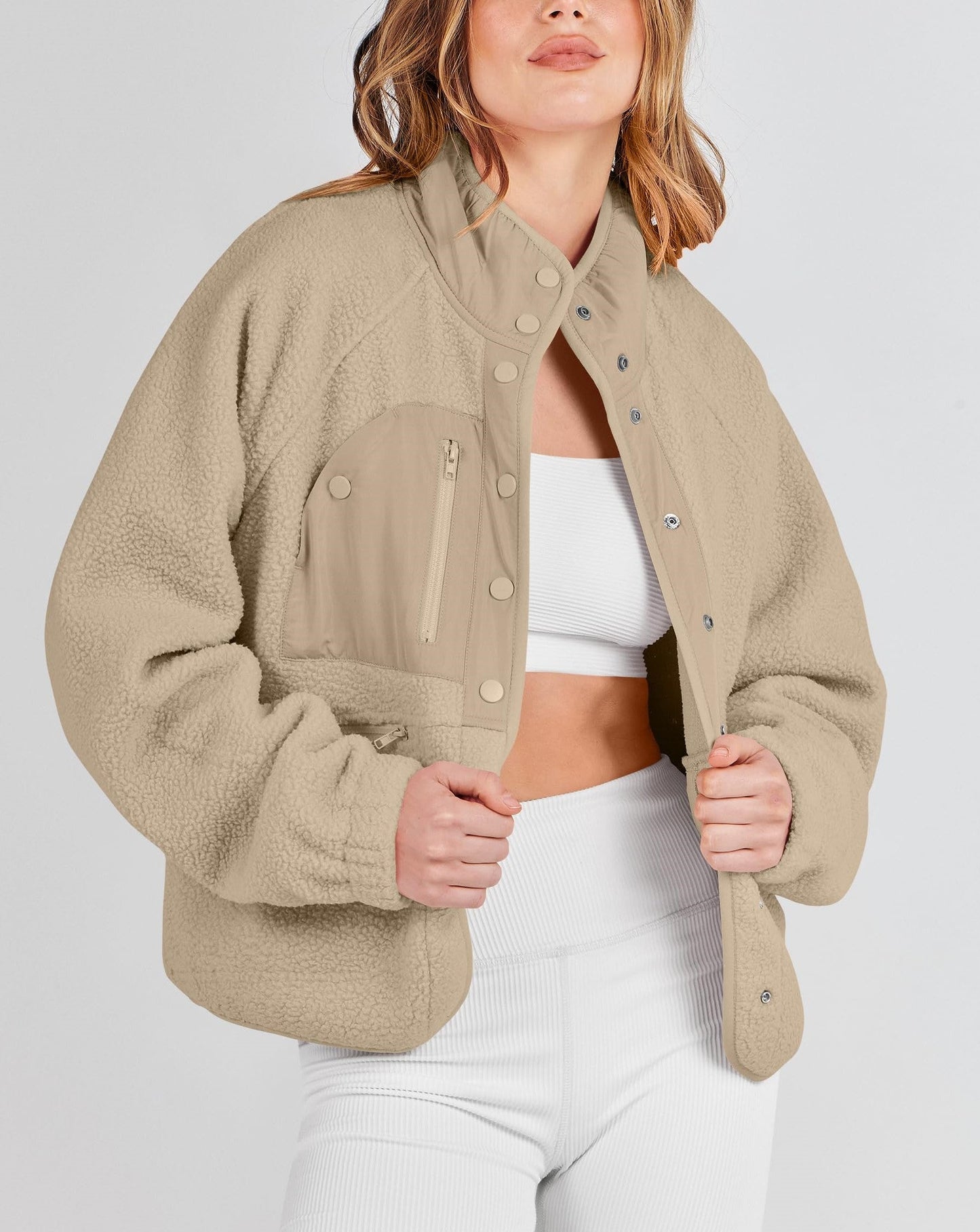 Women's Button Down Fuzzy Fleece Jacket (Buy 2 Free Shipping)