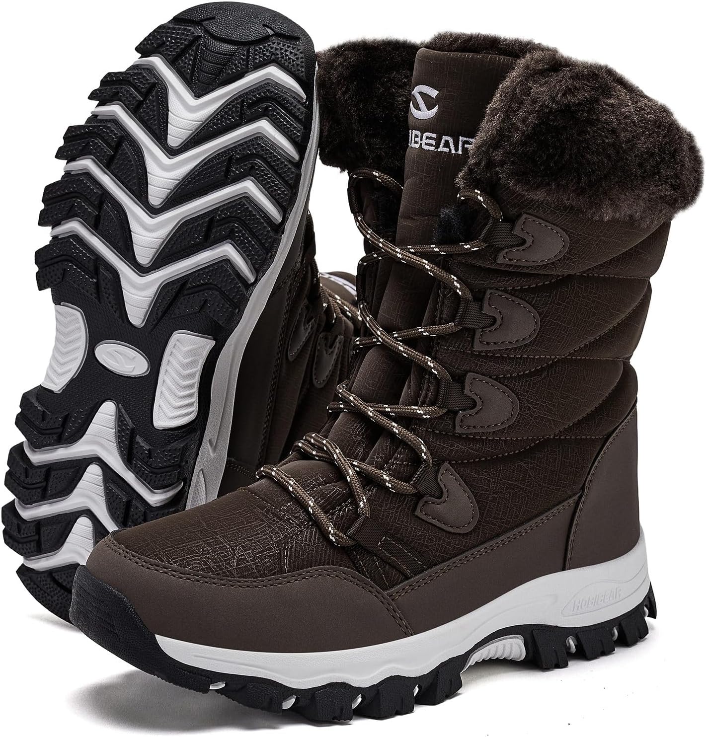HOBIBEAR Women's Waterproof Winter Snow Boots Lightweight Warm Faux Fur Lined Mid-Calf Booties