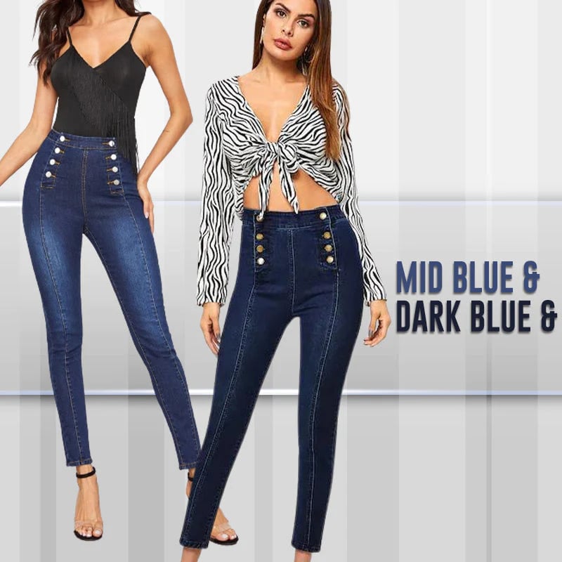 đź’ĄDouble Breasted High Waist Skinny Jeans