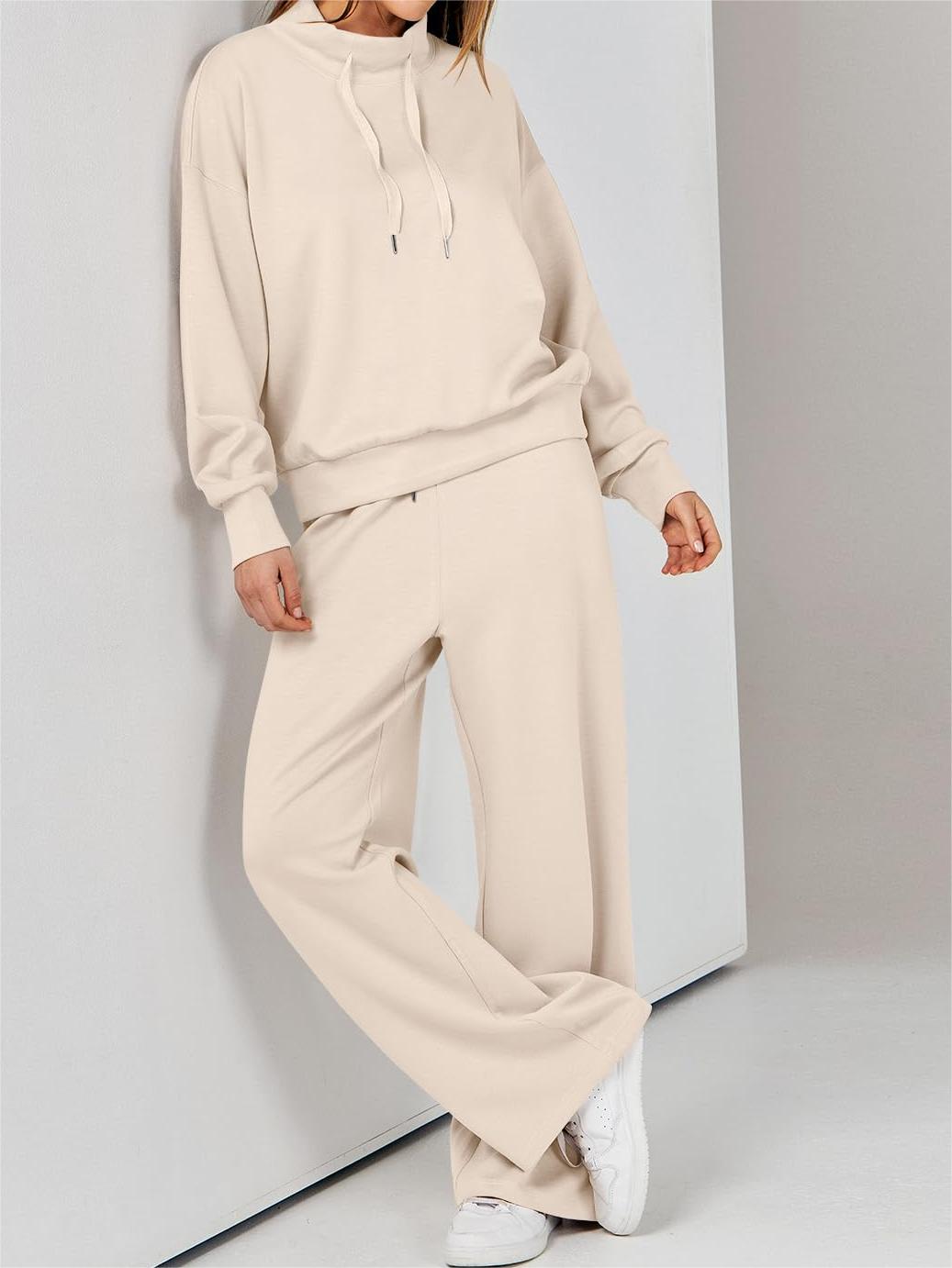 2024 Women's 2 Piece Outfits Sweatsuit Set Drawstring Sweatshirt Lounge Set(BUY 2 FREE SHIPPING)