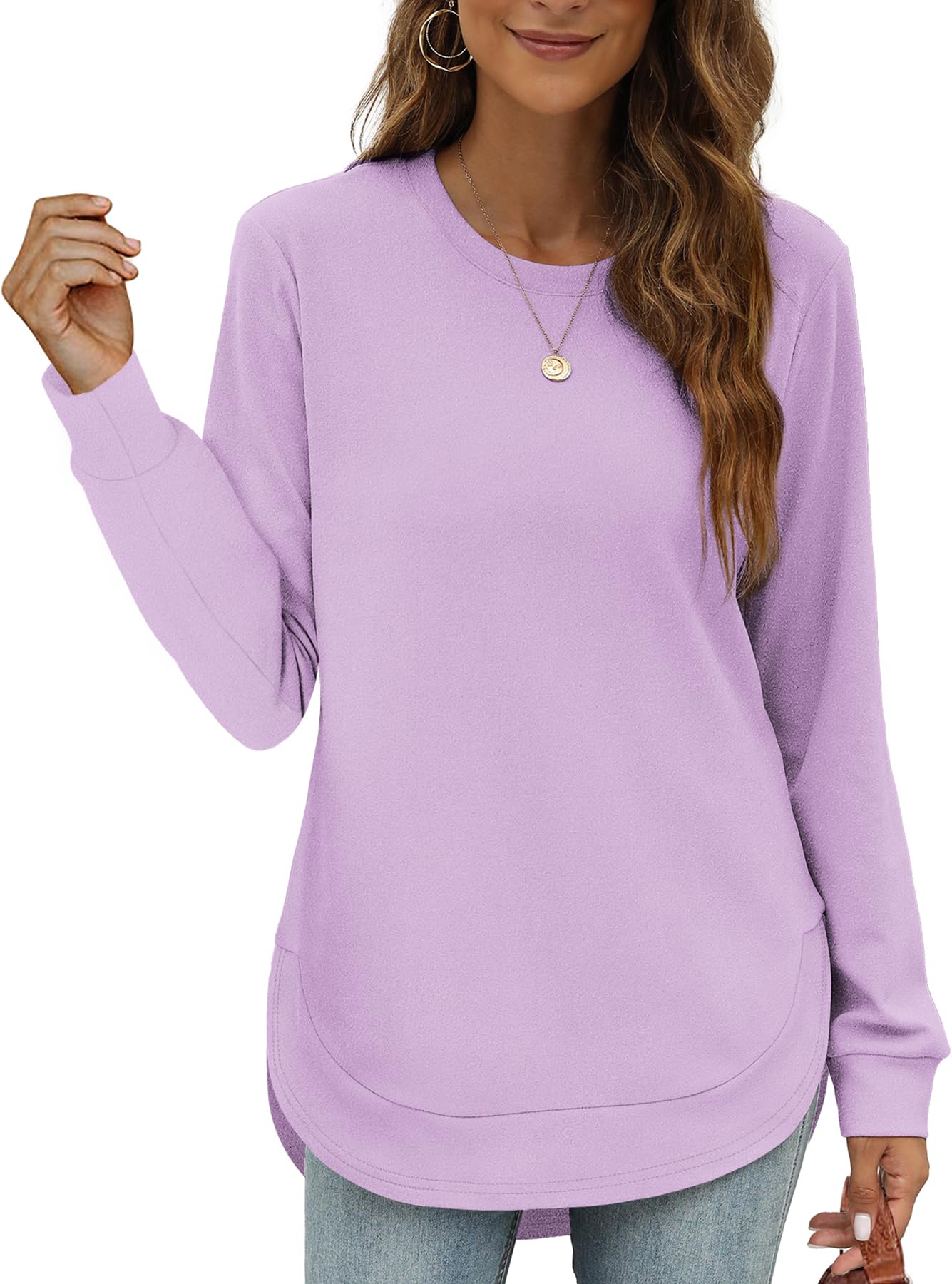 Women's High Low Curved Hem Tops (Buy 2 Free Shipping)