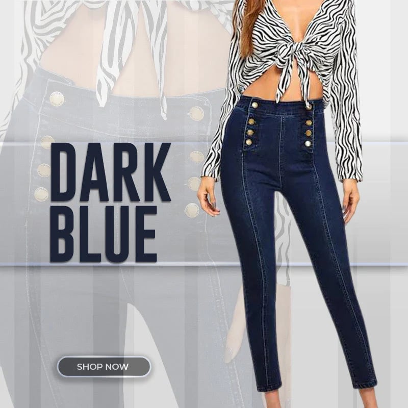đź’ĄDouble Breasted High Waist Skinny Jeans