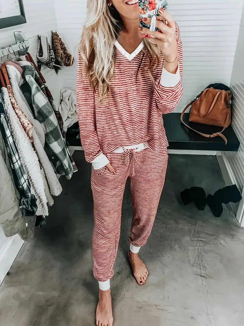 Women's Striped Lounge Pajamas Set (Buy 2 Free Shipping)