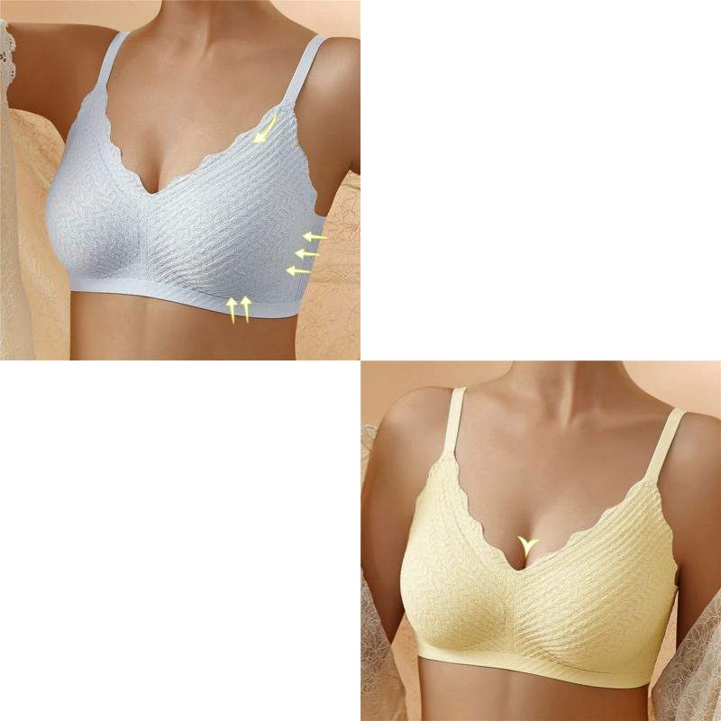 🔥Hot Sell🔥Buy 1 Get 1 Free⏰Transpirable Ice Silk Wireless Push Up Plus Size Bra