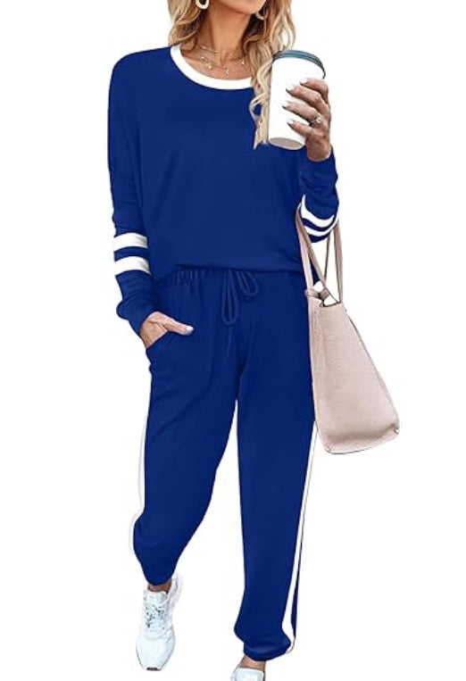 Women's 2 Piece Striped Sweatsuit (Buy 2 Free Shipping)