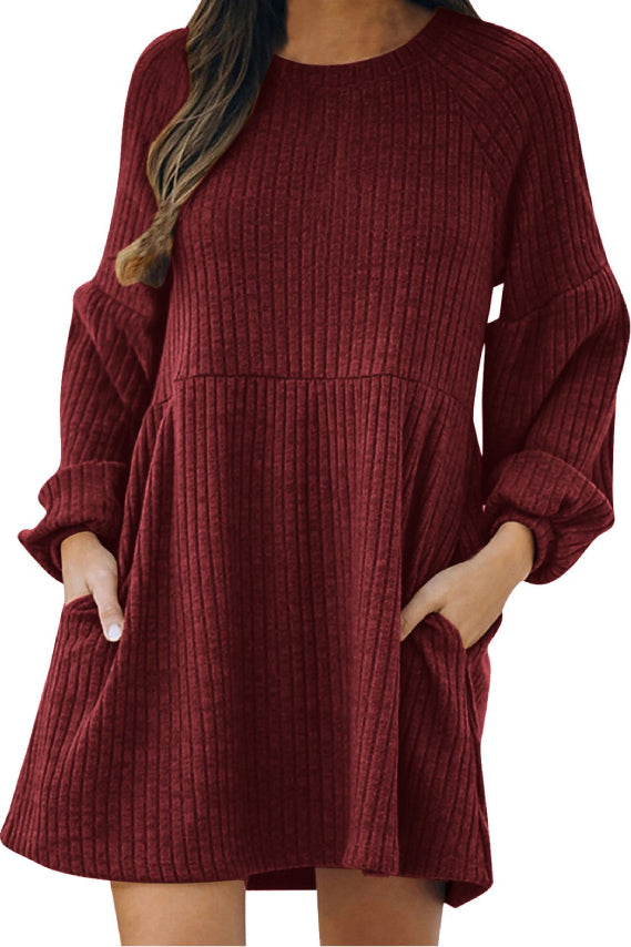 Women's Ribbed Mini Dresses with Pockets (Buy 2 Free Shipping)