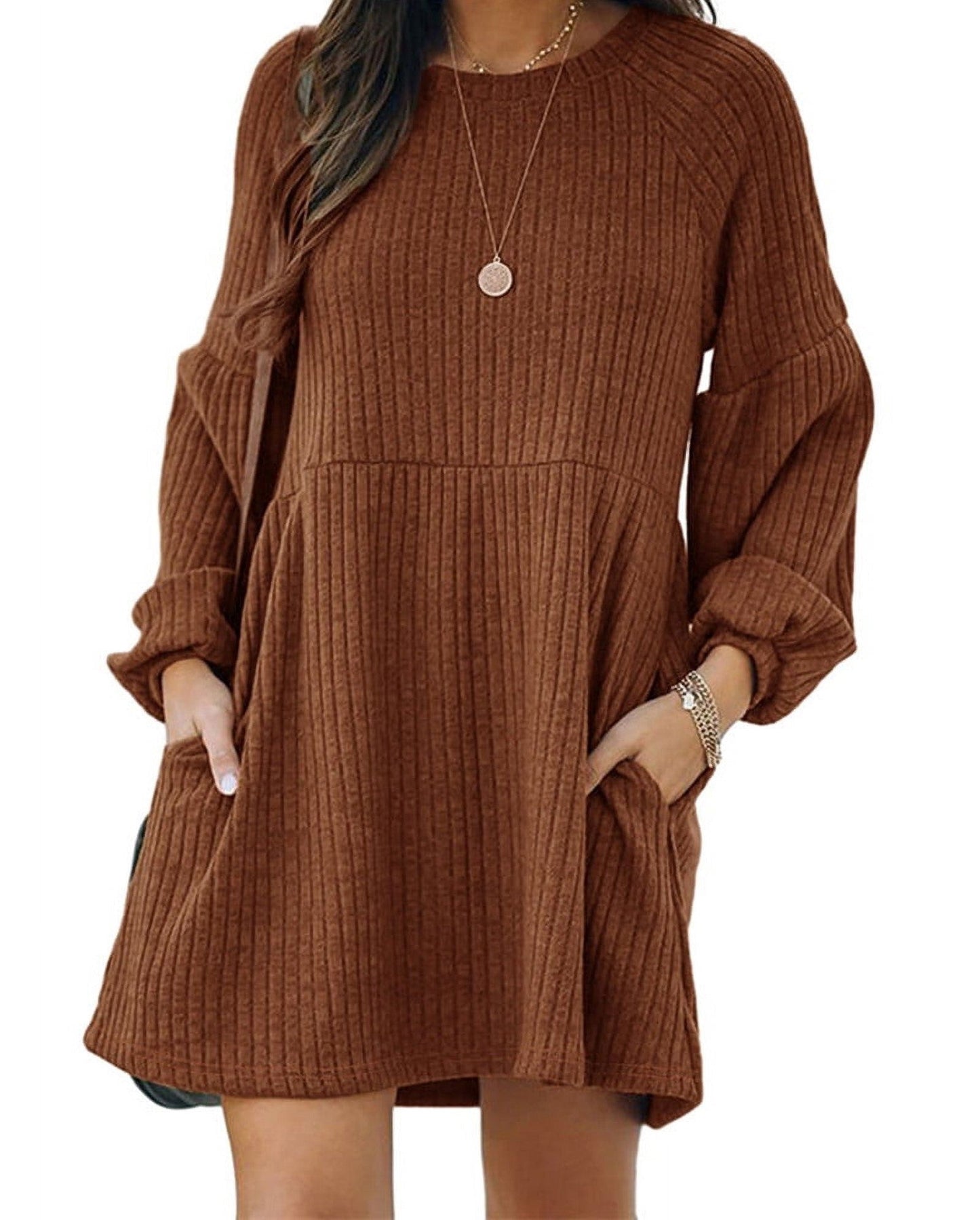Women's Ribbed Mini Dresses with Pockets (Buy 2 Free Shipping)