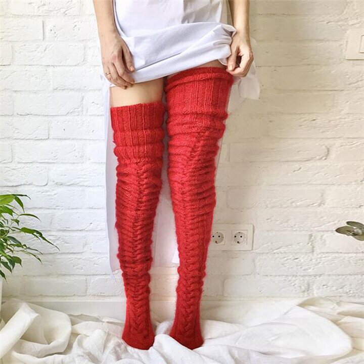 2024 Warm Over Knee Extra Long Knitted Socks