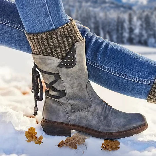 Women's Winter Warm Back Lace Up Snow Boots
