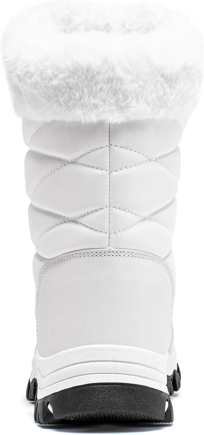 HOBIBEAR Women's Waterproof Winter Snow Boots Lightweight Warm Faux Fur Lined Mid-Calf Booties