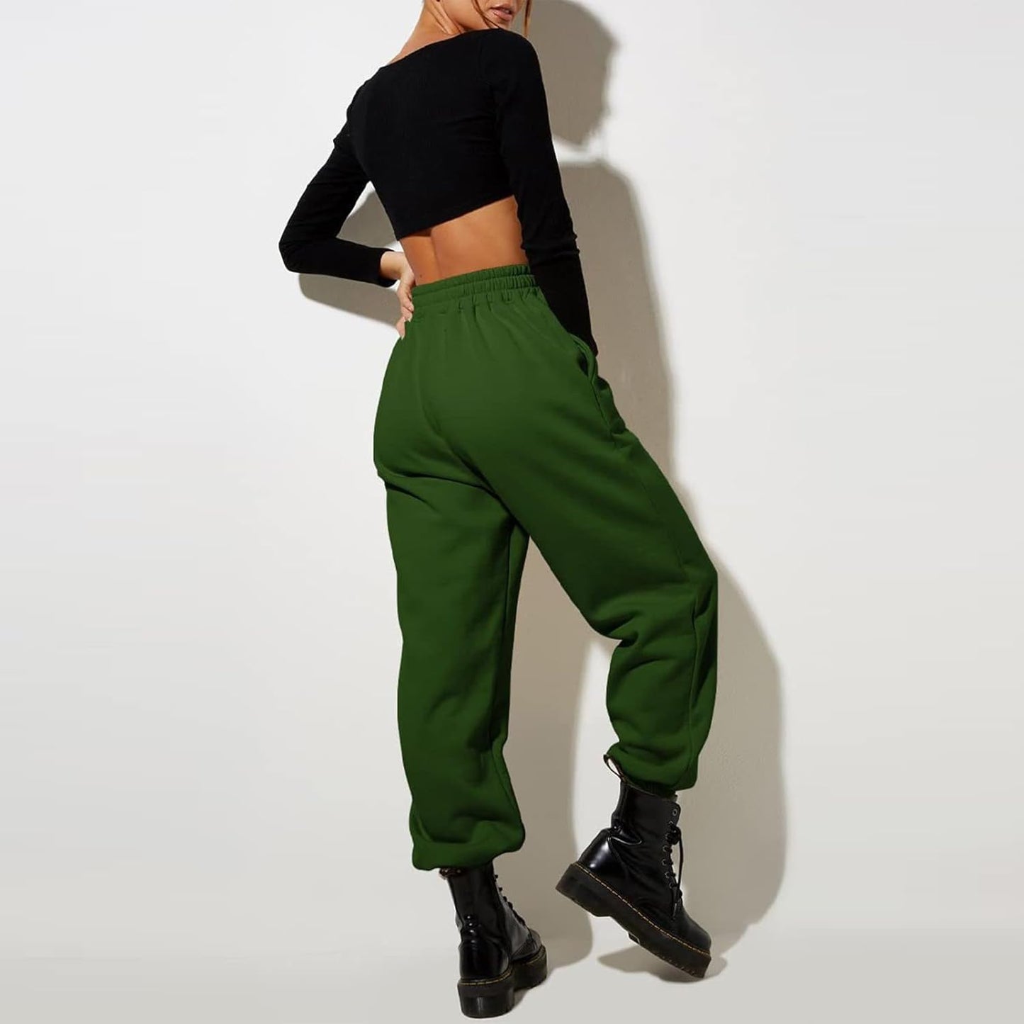 Women High Waisted Baggy Sweatpants Comfortable Cotton Joggers Pants