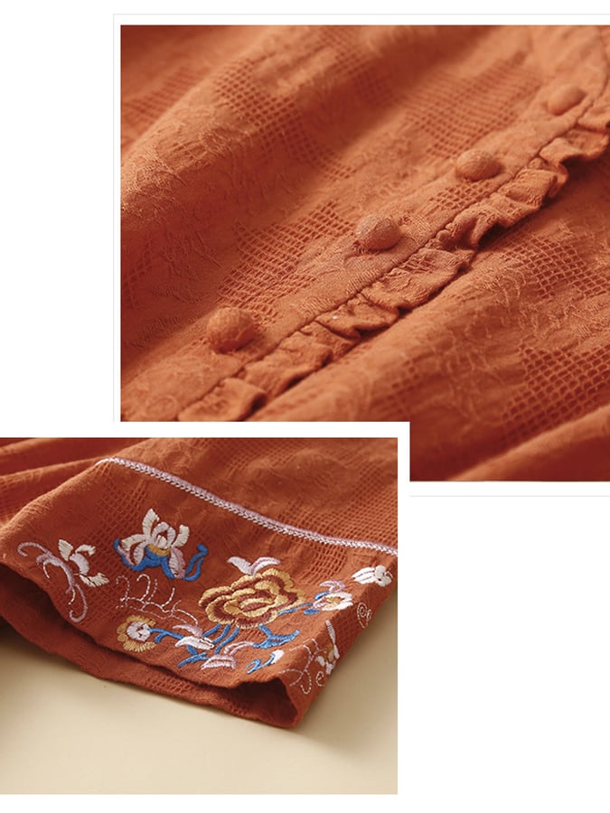 Cotton And Linen Long Loose Dress