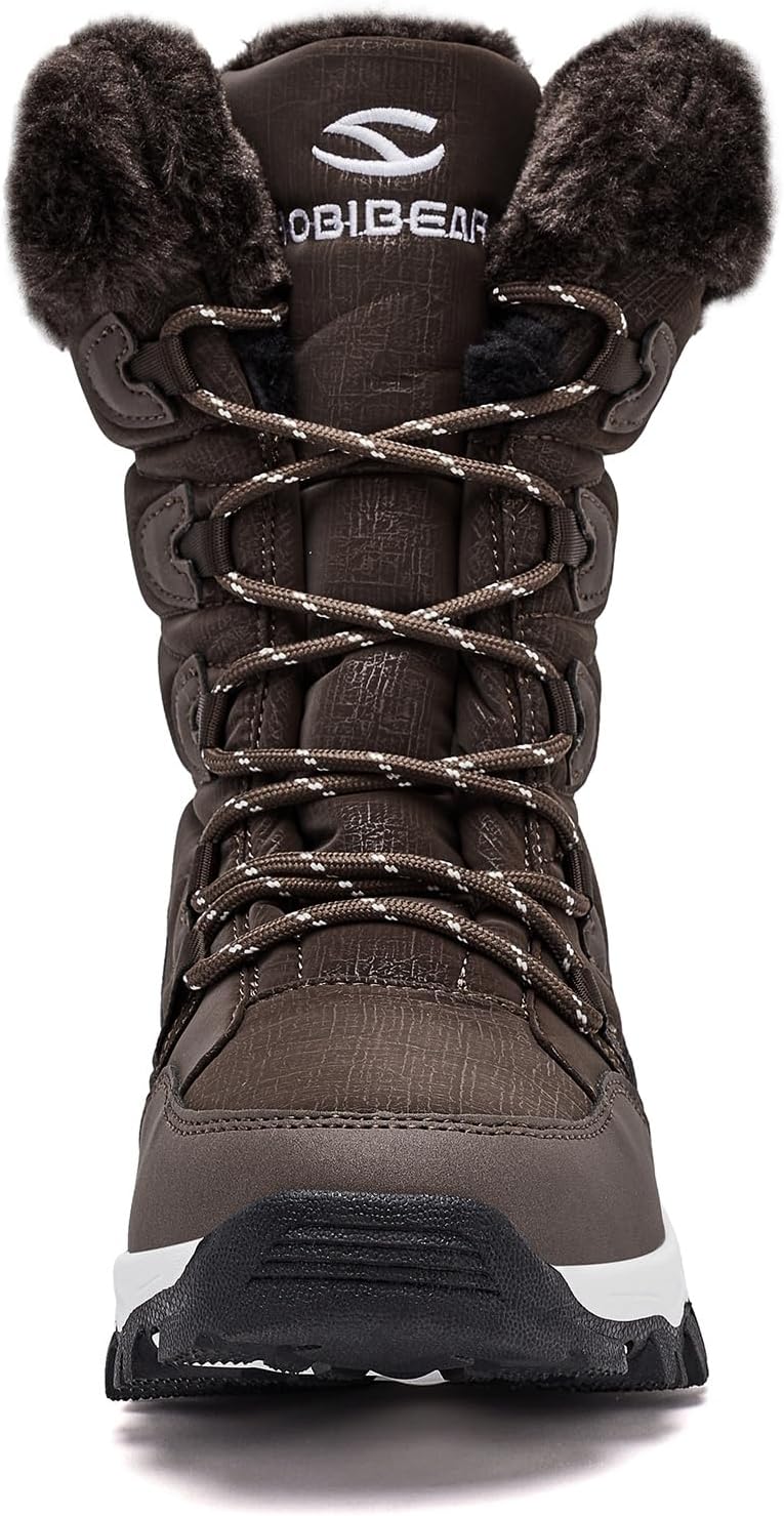 HOBIBEAR Women's Waterproof Winter Snow Boots Lightweight Warm Faux Fur Lined Mid-Calf Booties