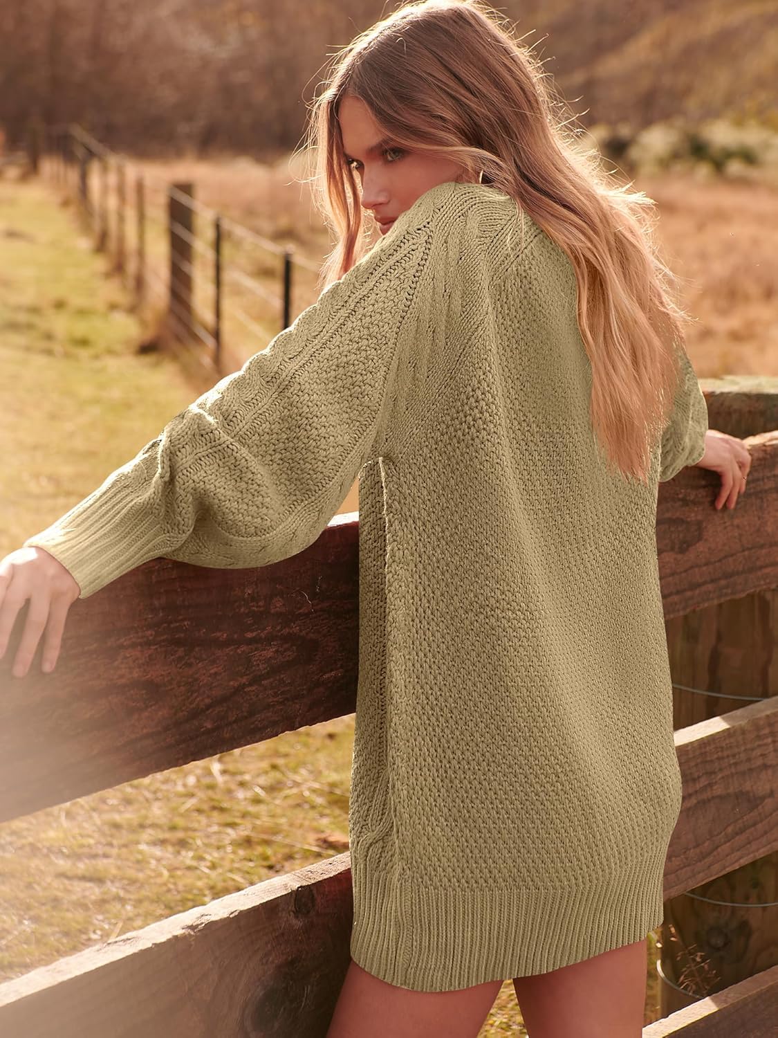 ANRABESS Women Long Sleeve Oversized Cable Knit Chunky Baggy Loose Pullover Tunic Mini Sweater Dress 2024 Trendy Fall Outfits