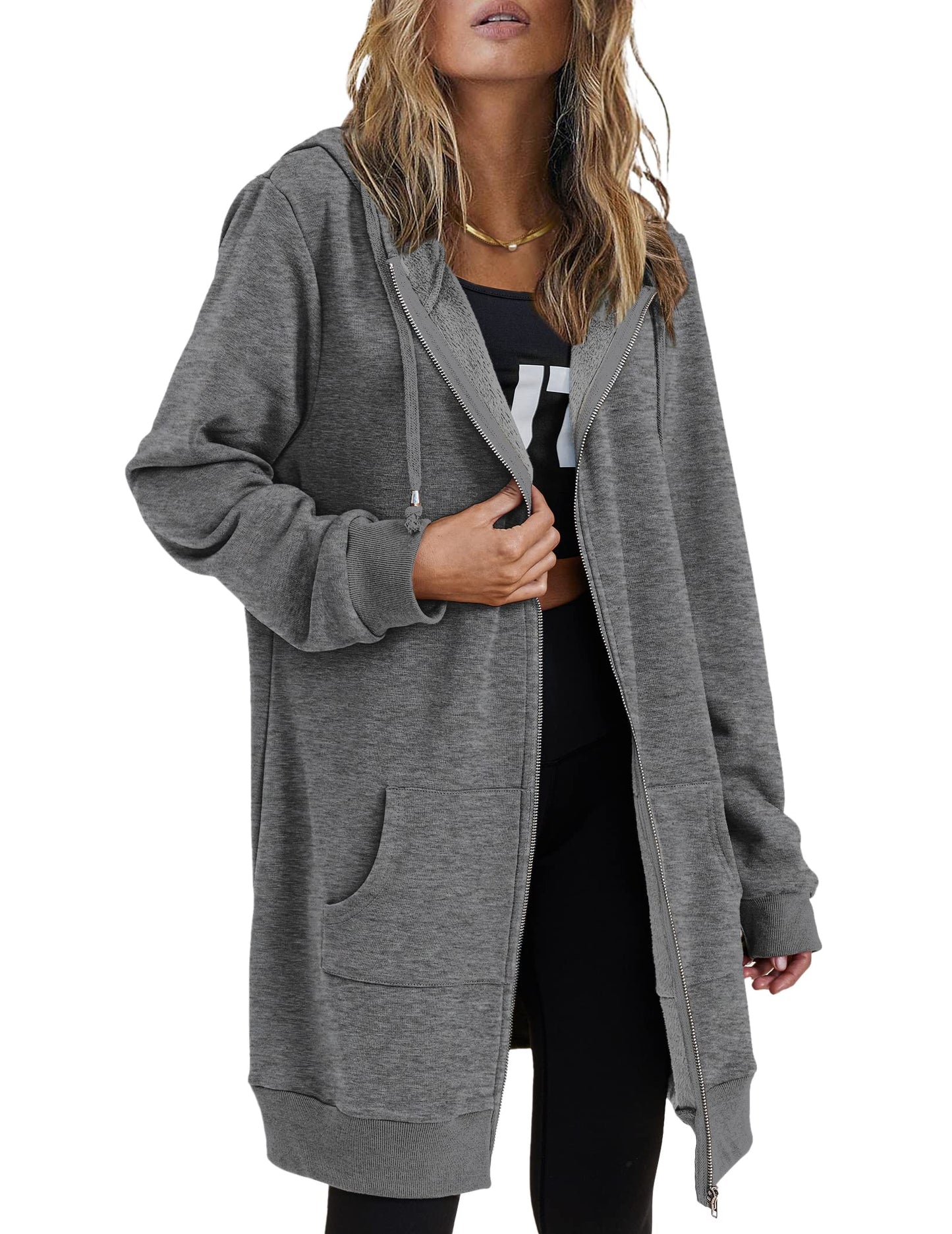 Women's Oversized Hooded Zip Up Fleece Jackets (Buy 2 Free Shipping)