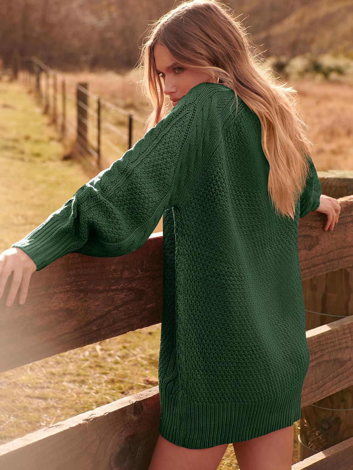 ANRABESS Women Long Sleeve Oversized Cable Knit Chunky Baggy Loose Pullover Tunic Mini Sweater Dress 2024 Trendy Fall Outfits