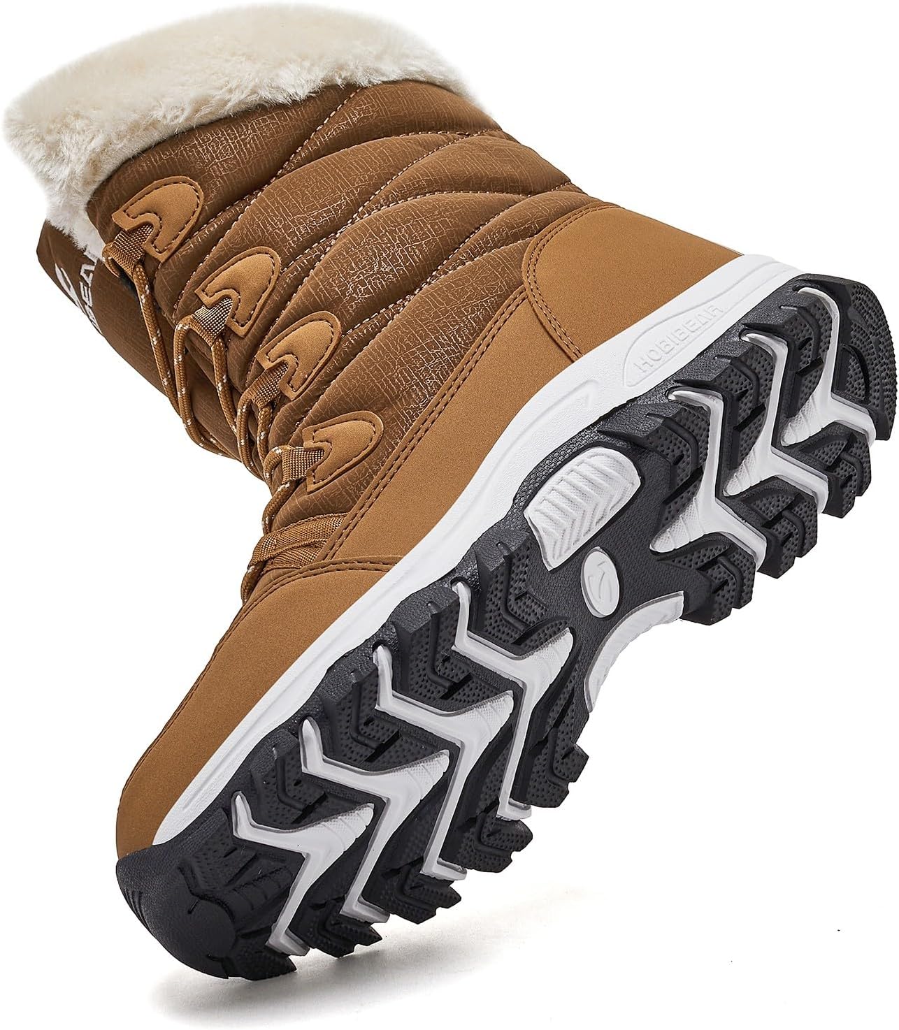 HOBIBEAR Women's Waterproof Winter Snow Boots Lightweight Warm Faux Fur Lined Mid-Calf Booties