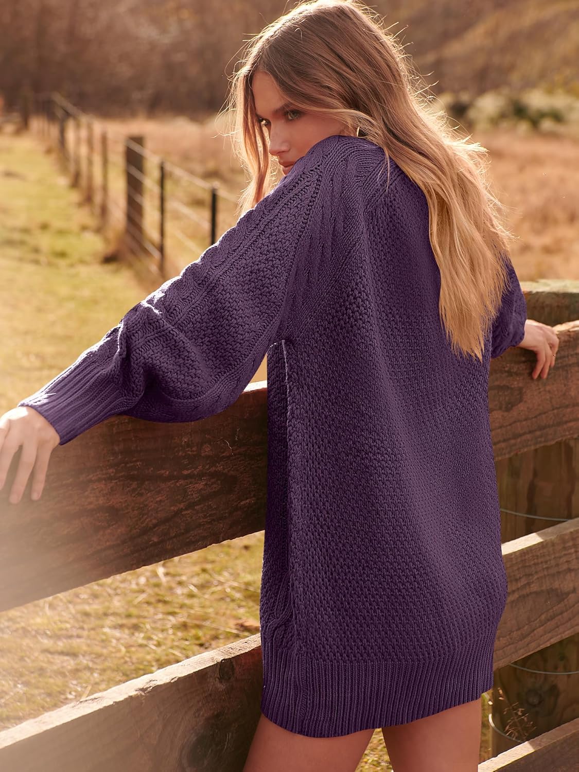 ANRABESS Women Long Sleeve Oversized Cable Knit Chunky Baggy Loose Pullover Tunic Mini Sweater Dress 2024 Trendy Fall Outfits