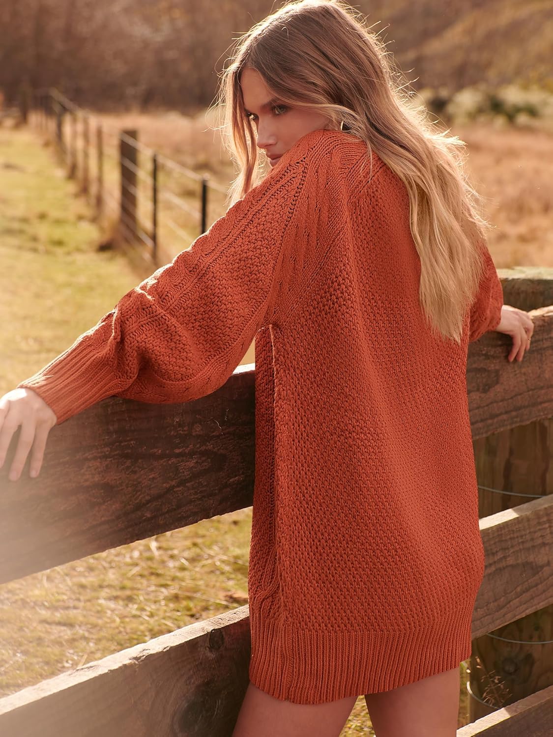 ANRABESS Women Long Sleeve Oversized Cable Knit Chunky Baggy Loose Pullover Tunic Mini Sweater Dress 2024 Trendy Fall Outfits