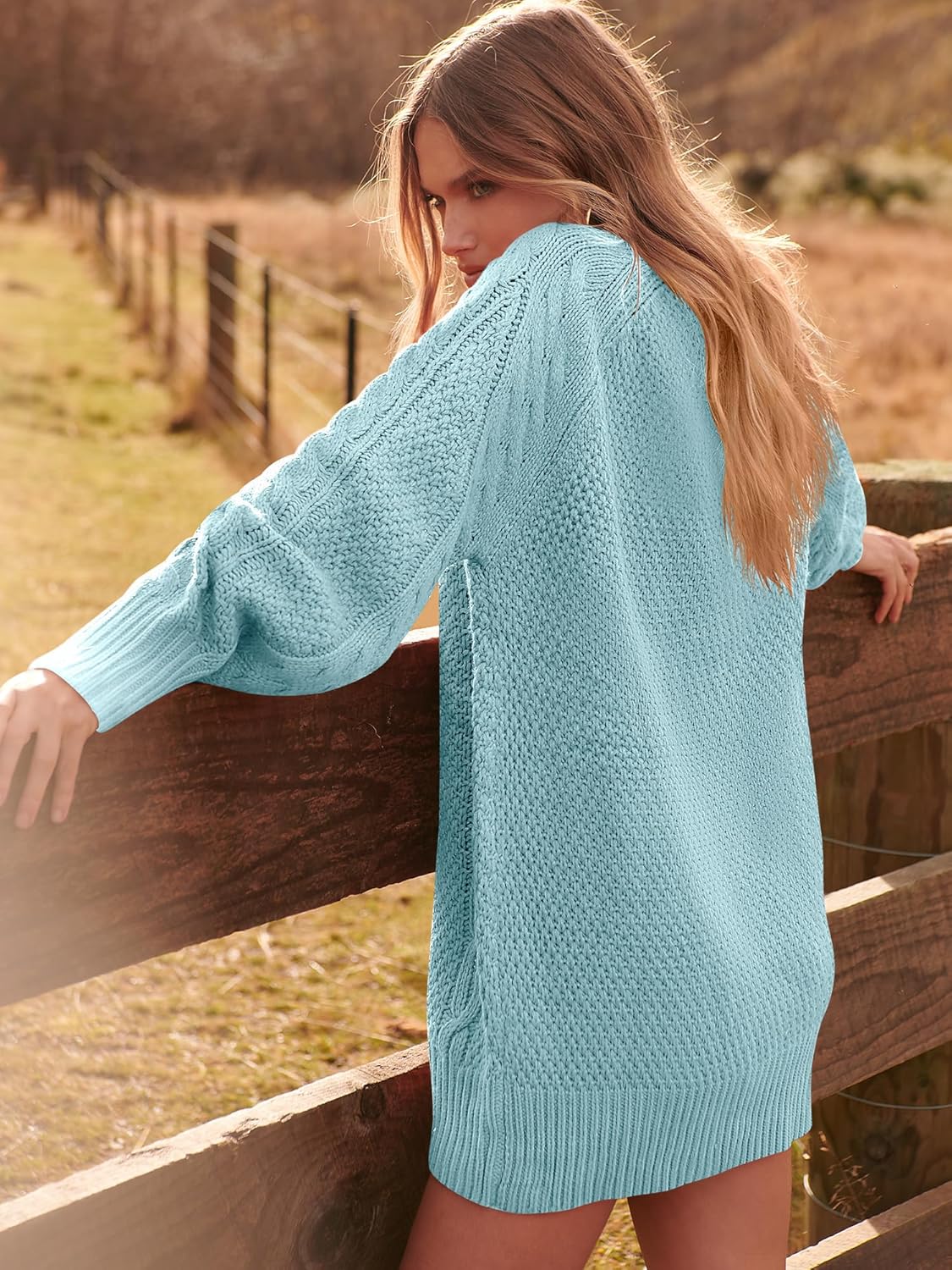 ANRABESS Women Long Sleeve Oversized Cable Knit Chunky Baggy Loose Pullover Tunic Mini Sweater Dress 2024 Trendy Fall Outfits