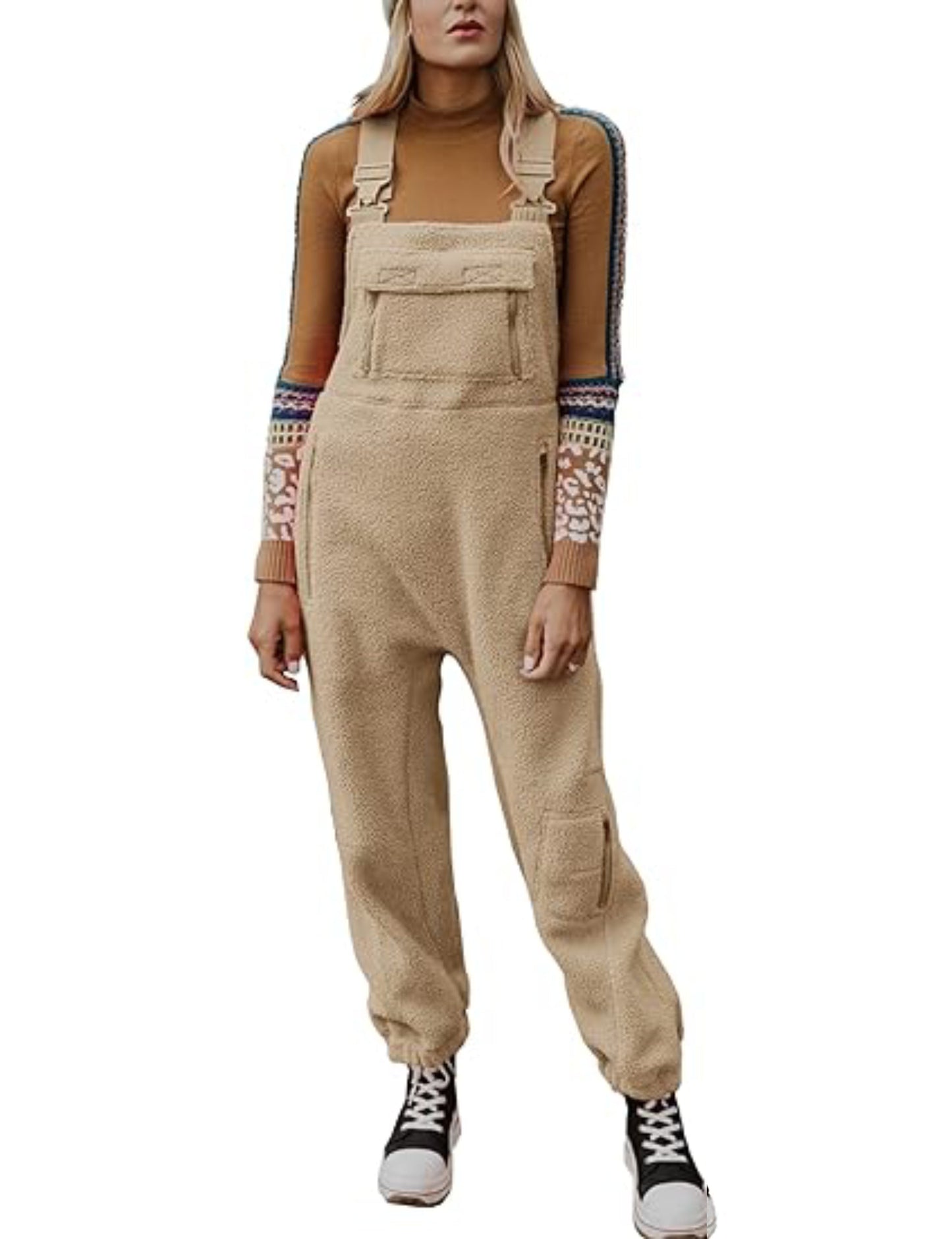 Christmas Sale 50% OFF - 2024 New Women's Fleece Warm Overalls Loose Casual Jumpsuits (Buy 2 Free Shipping)