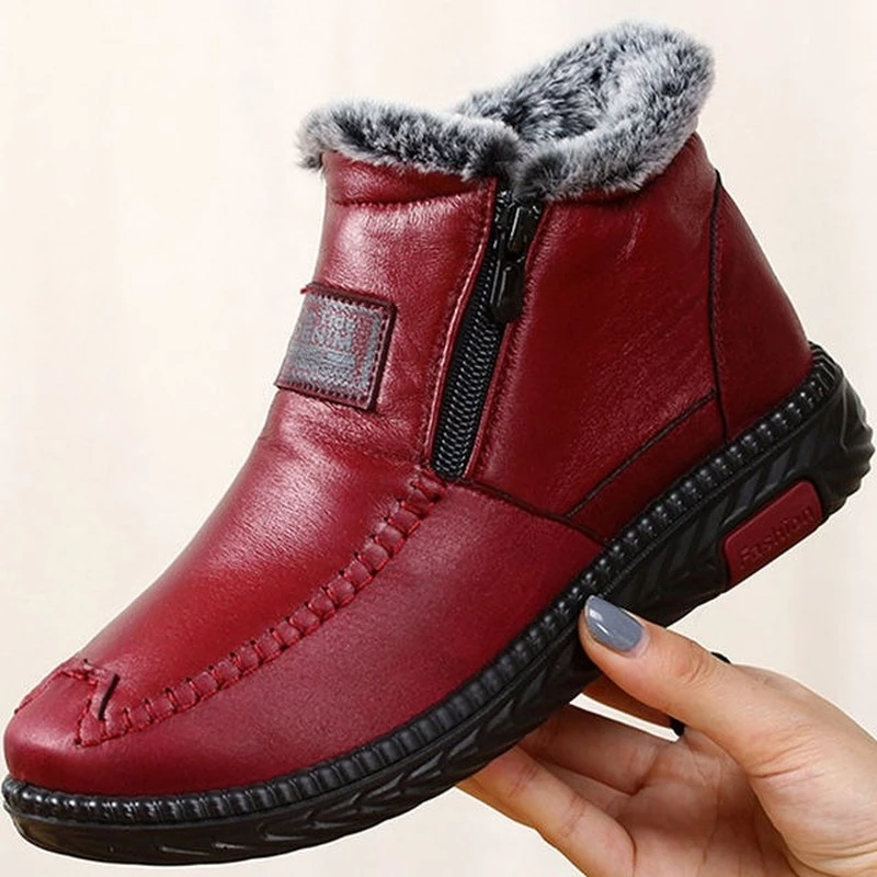 Women's Waterproof Warm Leather Boots