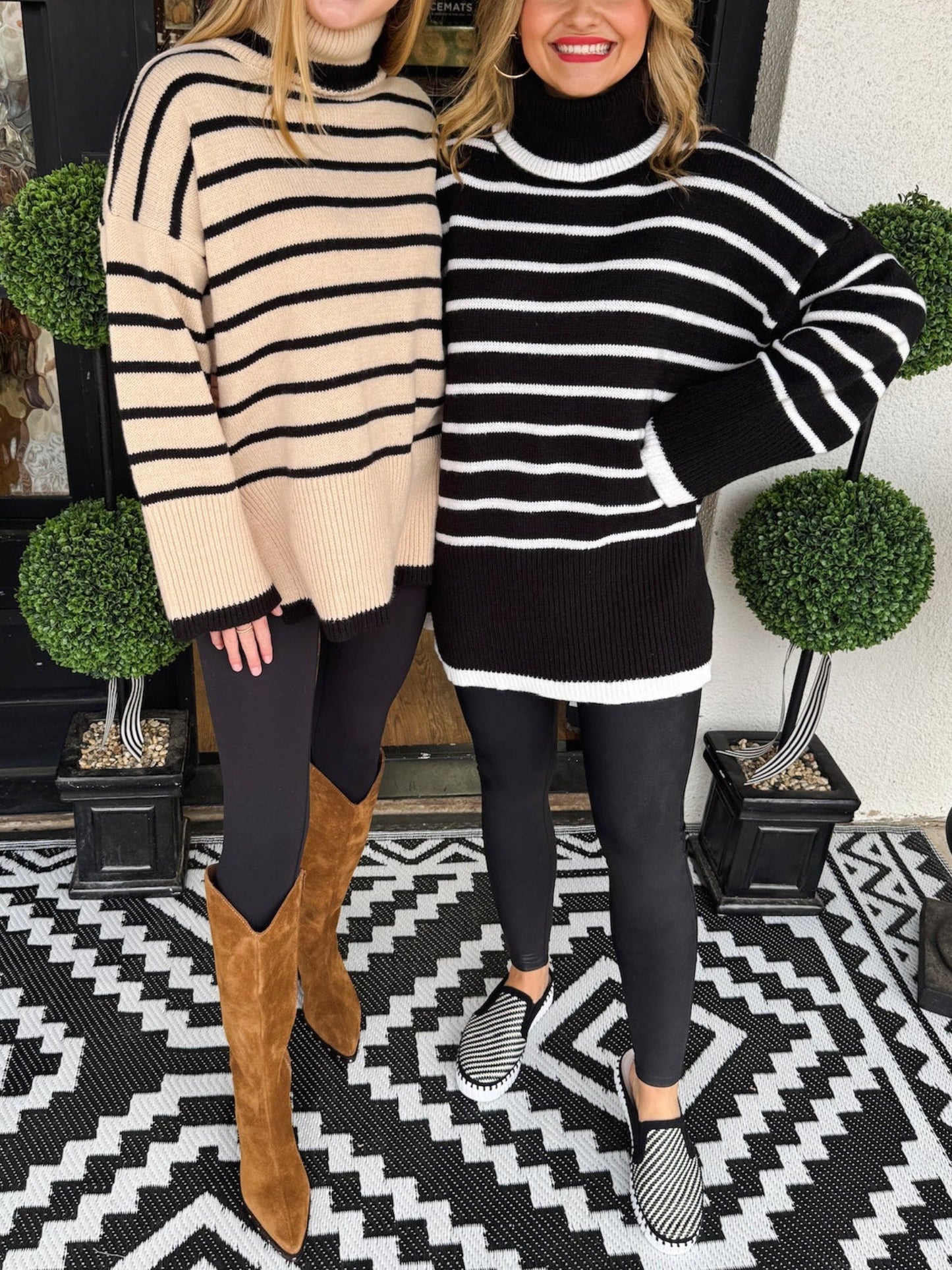 Women's Striped Turtleneck Oversized Sweater (Buy 2 Free Shipping)