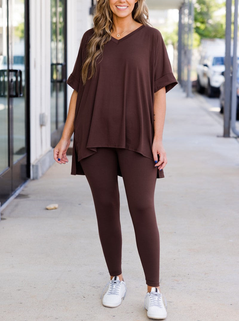 Autumn Women's Ultra Comfy Short Sleeve Tee and Legging Set (Buy 2 Free Shipping)