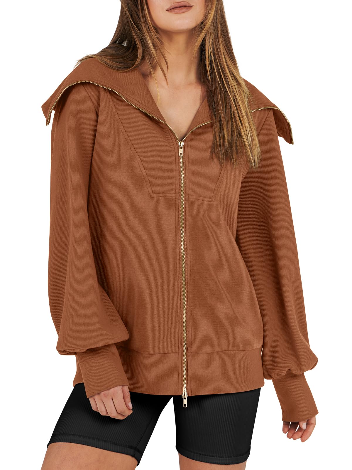 Women's Oversized Zip Up Sweatshirt (Buy 2 Free Shipping)
