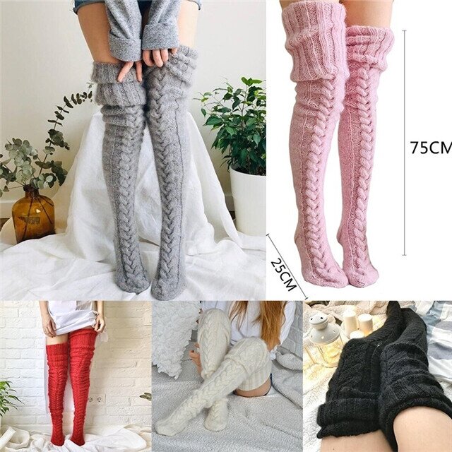 2024 Warm Over Knee Extra Long Knitted Socks